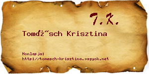 Tomásch Krisztina névjegykártya