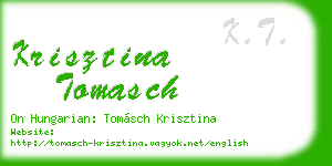 krisztina tomasch business card